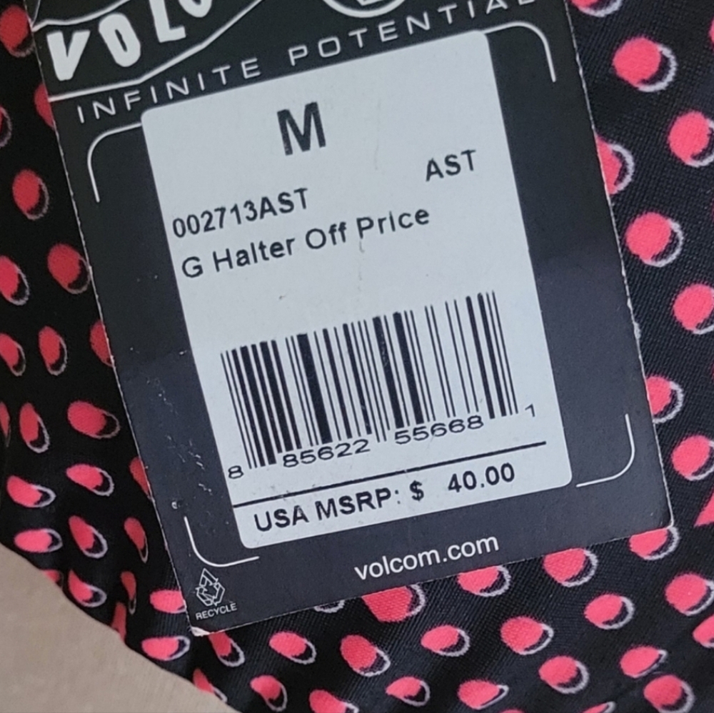 VOLCOM Triangle Bikini Top Size Medium New With Tag 2 Patterns - Picture 5 of 7